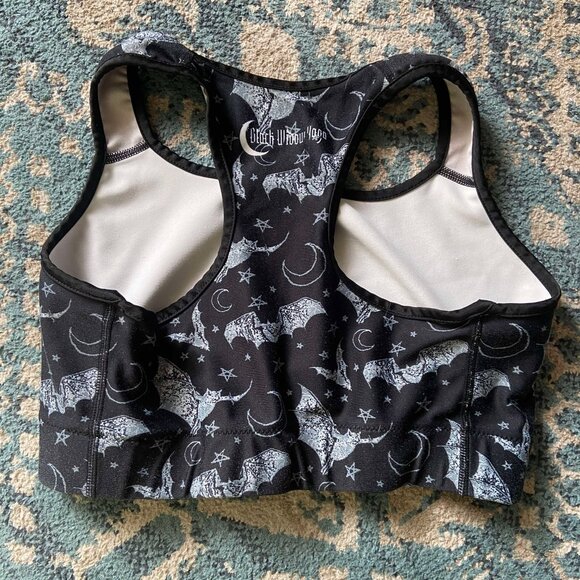 Black Widow Yoga batty sports bra size M 36" bust - Picture 2 of 2
